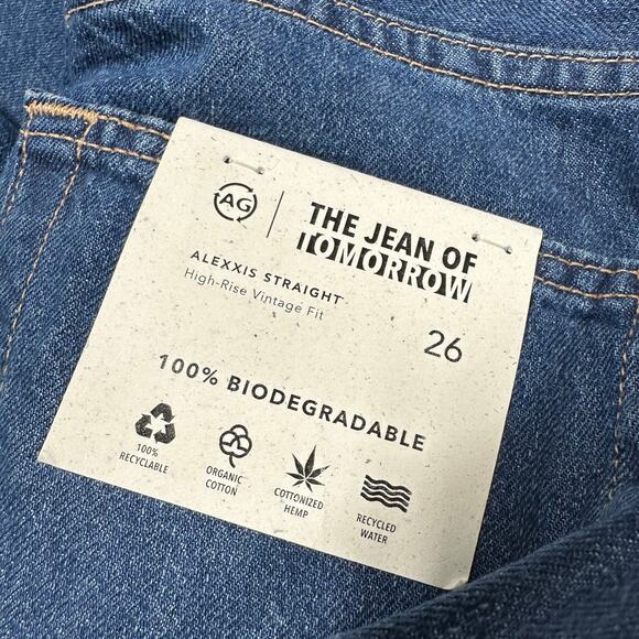 AG Adriano Goldschmied NWT Jean of Tomorrow Alexxis Straight Size 26 High Rise - Picture 8 of 12